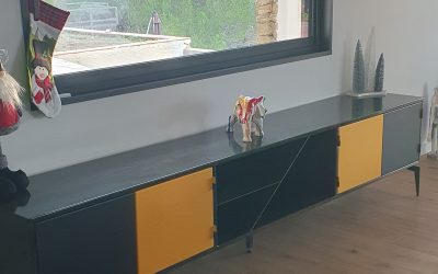Fabrication d’un buffet acier design en enfilade de 3m à Fos-sur-Mer